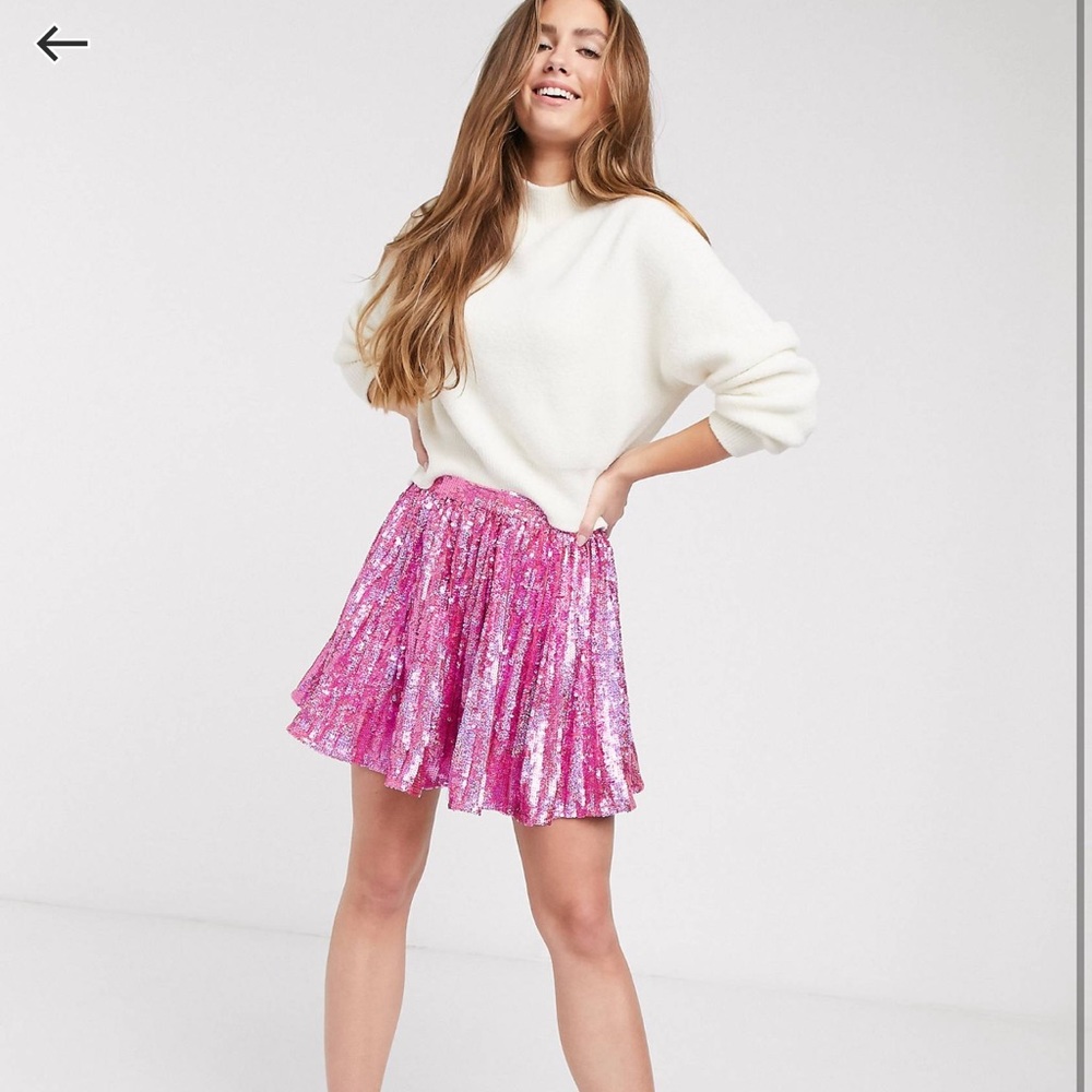 ASOS Design sequin pleated mini skirt